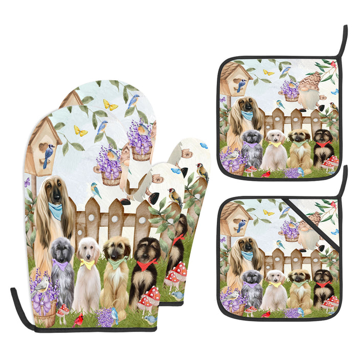 Afghan Hound Oven Mitts and Pot Holder: Explore a Variety of Designs, Potholders with Kitchen Gloves for Cooking, Custom, Personalized, Gifts for Pet & Dog Lover