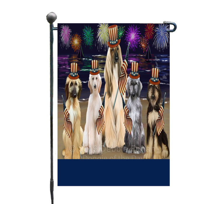 Personalized 4th of July Firework Afghan Hound Dogs Custom Garden Flags GFLG-DOTD-A57706