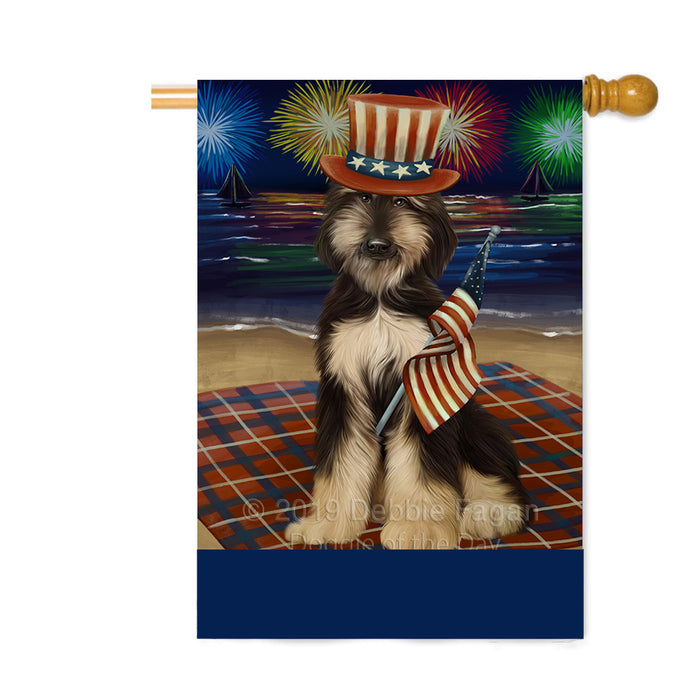 Personalized 4th of July Firework Afghan Hound Dog Custom House Flag FLG-DOTD-A57766