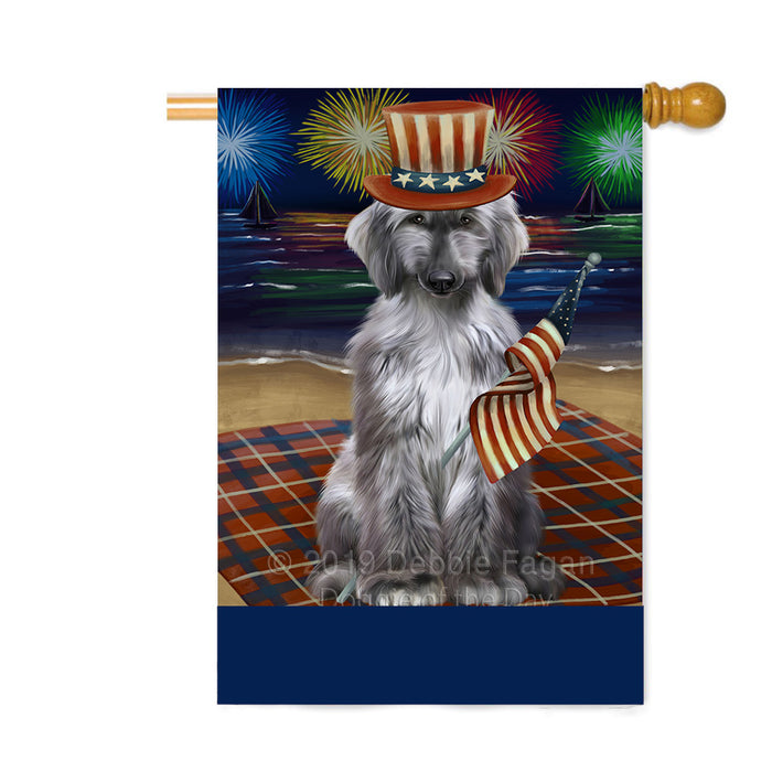 Personalized 4th of July Firework Afghan Hound Dog Custom House Flag FLG-DOTD-A57763