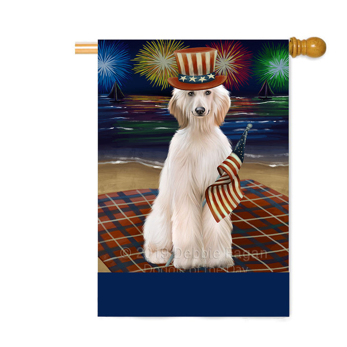 Personalized 4th of July Firework Afghan Hound Dog Custom House Flag FLG-DOTD-A57764