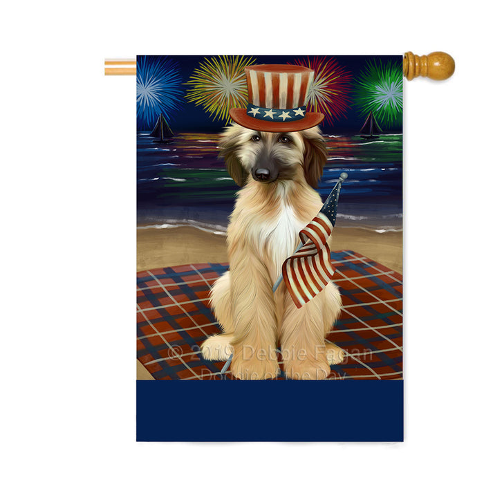 Personalized 4th of July Firework Afghan Hound Dog Custom House Flag FLG-DOTD-A57765