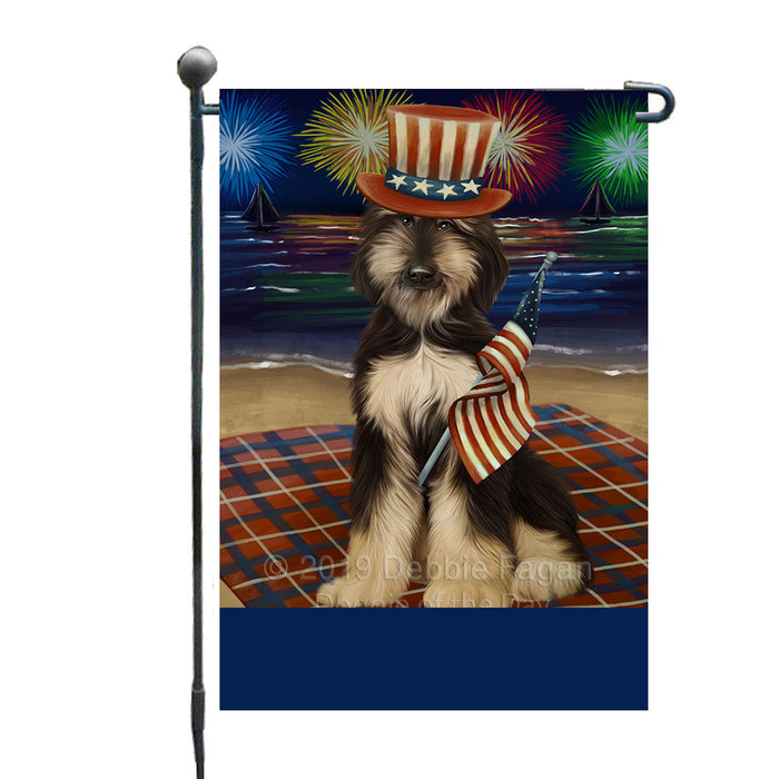 Personalized 4th of July Firework Afghan Hound Dog Custom Garden Flags GFLG-DOTD-A57710