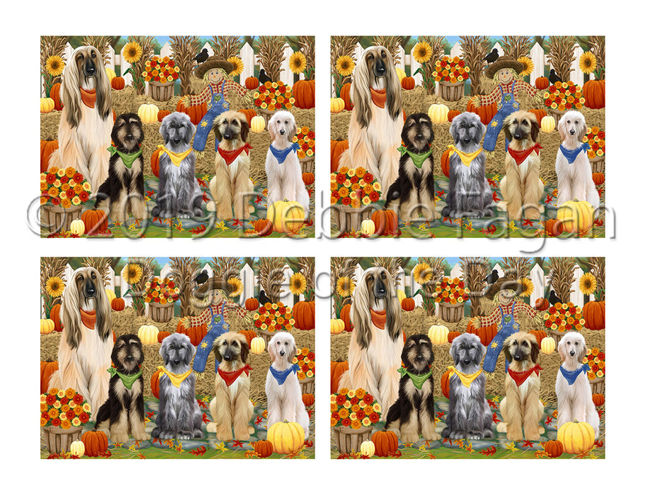 Fall Festive Harvest Time Gathering Afghan Hound Dogs Placemat