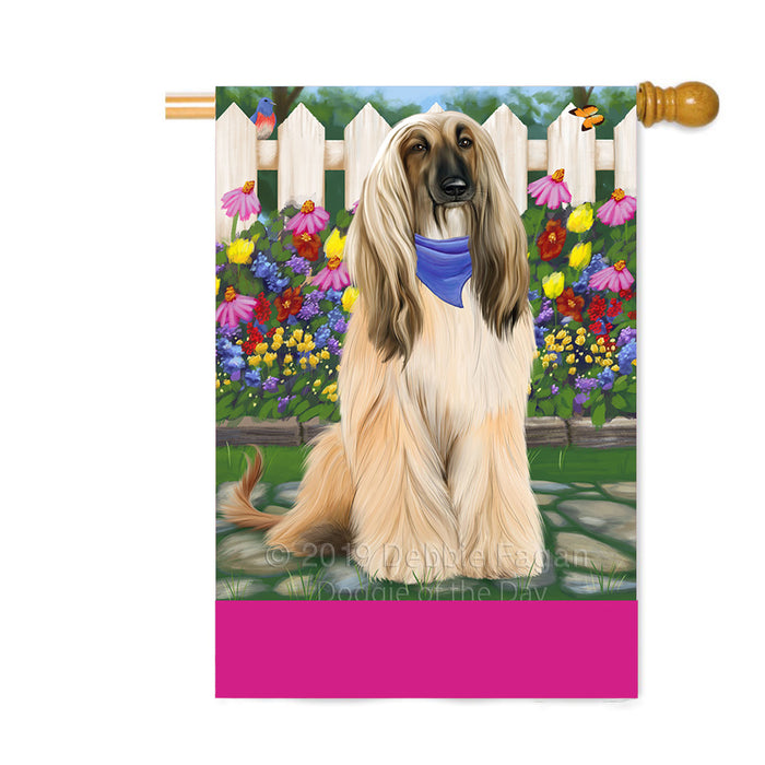 Personalized Spring Floral Afghan Hound Dog Custom House Flag FLG-DOTD-A62741