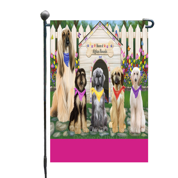 Personalized Spring Dog House Afghan Hound Dogs Custom Garden Flags GFLG-DOTD-A62686