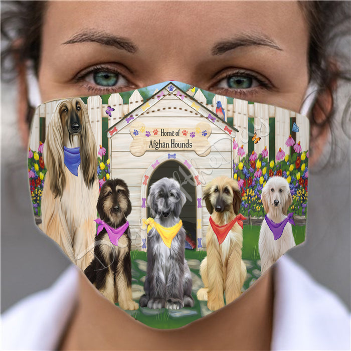 Spring Dog House Afghan Hound Dogs Face Mask FM48756