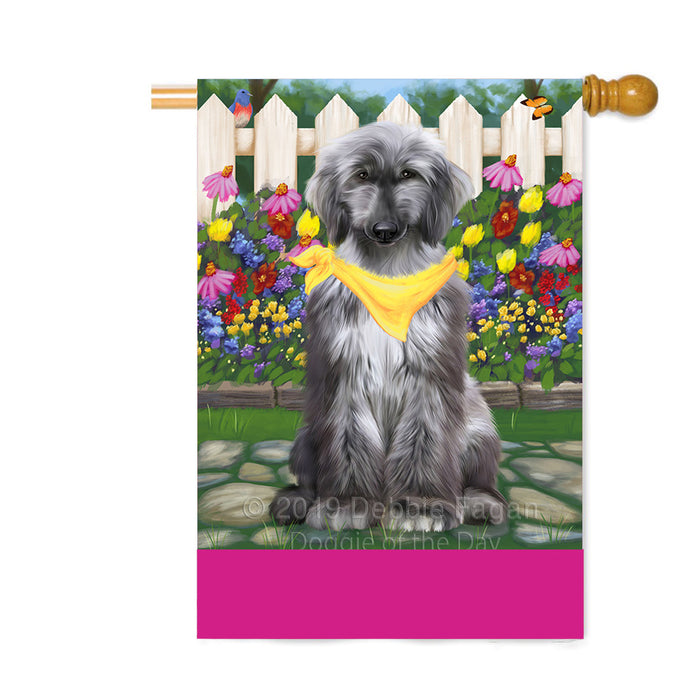Personalized Spring Floral Afghan Hound Dog Custom House Flag FLG-DOTD-A62743