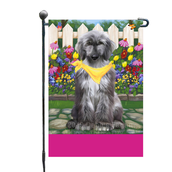Personalized Spring Floral Afghan Hound Dog Custom Garden Flags GFLG-DOTD-A62687