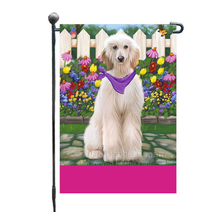 Personalized Spring Floral Afghan Hound Dog Custom Garden Flags GFLG-DOTD-A62689