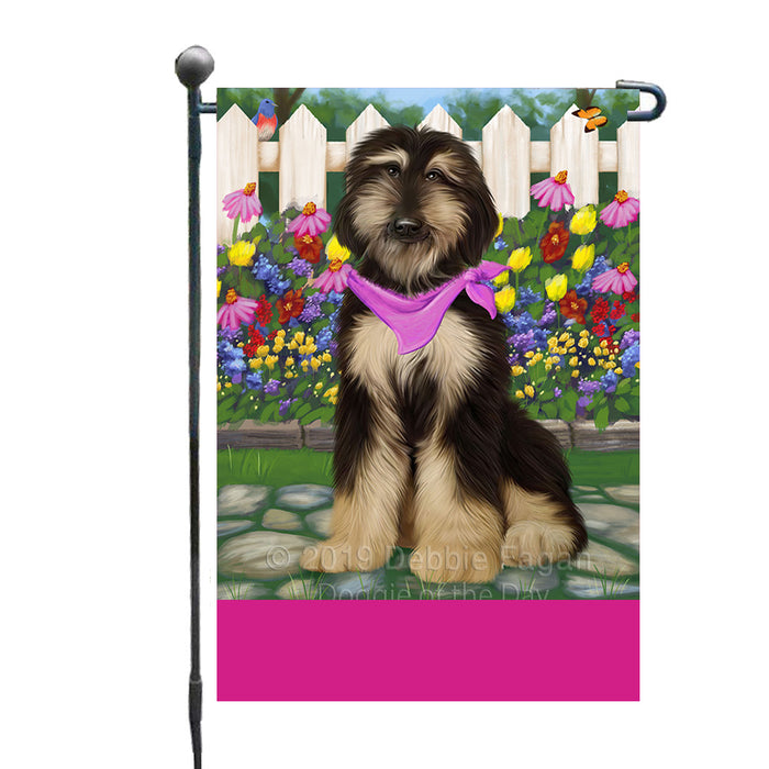 Personalized Spring Floral Afghan Hound Dog Custom Garden Flags GFLG-DOTD-A62690