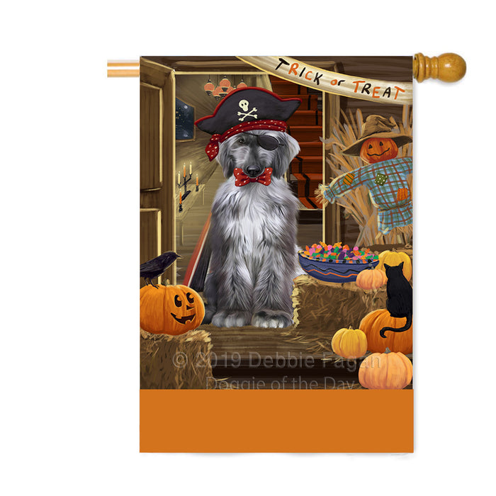 Personalized Enter at Own Risk Trick or Treat Halloween Afghan Hound Dog Custom House Flag FLG-DOTD-A59458