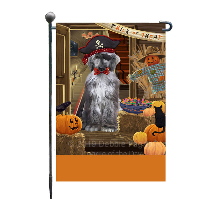 Personalized Enter at Own Risk Trick or Treat Halloween Afghan Hound Dog Custom Garden Flags GFLG-DOTD-A59402
