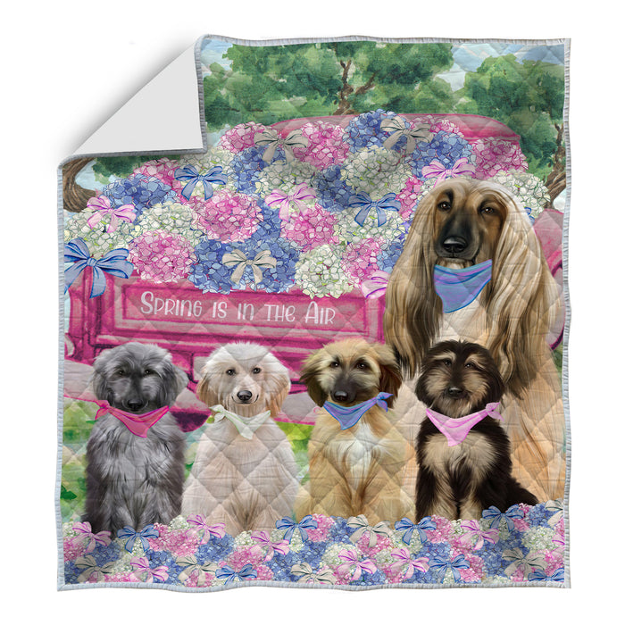 Afghan Hound Bedspread Quilt, Bedding Coverlet Quilted, Explore a Variety of Designs, Personalized, Custom, Dog Gift for Pet Lovers