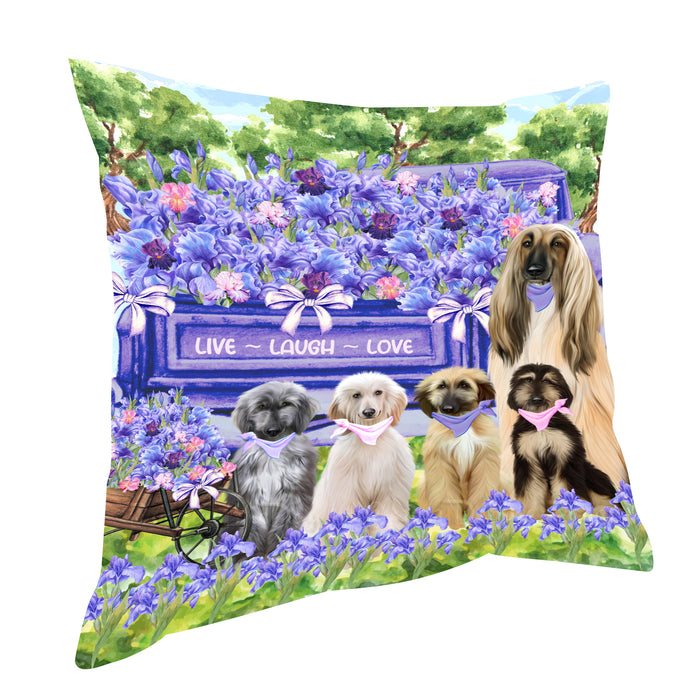 Afghan Hound Pillow, Cushion Throw Pillows for Sofa Couch Bed, Explore a Variety of Designs, Custom, Personalized, Dog and Pet Lovers Gift