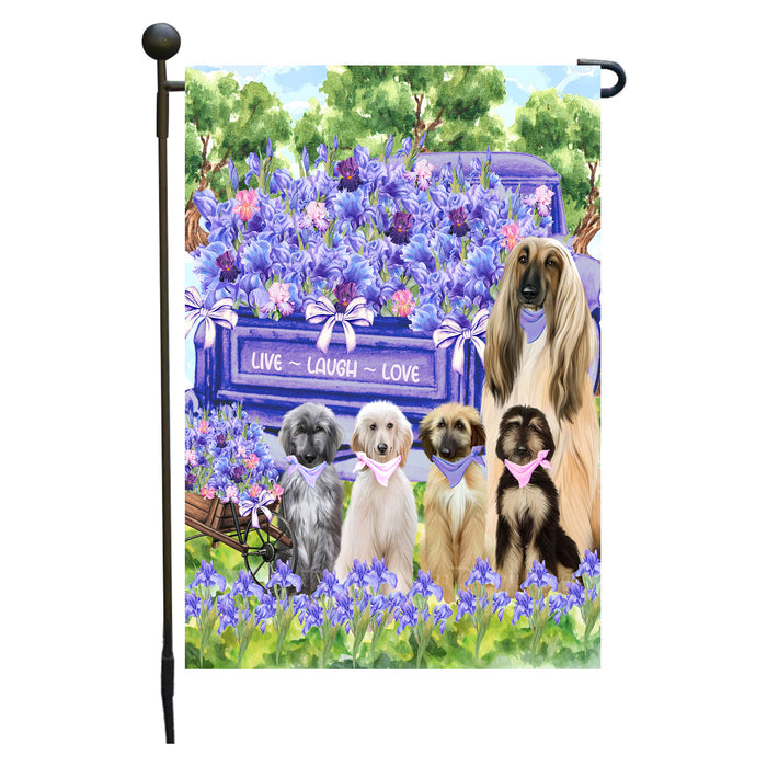 Afghan Hound Dogs Garden Flag for Dog and Pet Lovers, Explore a Variety of Designs, Custom, Personalized, Weather Resistant, Double-Sided, Outdoor Garden Yard Decoration
