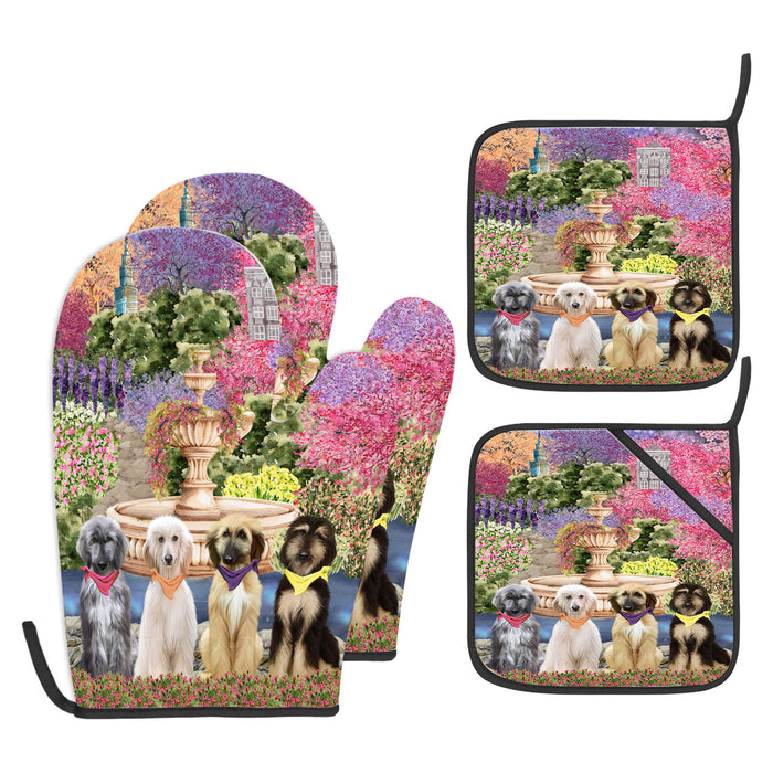 Afghan Hound Oven Mitts and Pot Holder: Explore a Variety of Designs, Potholders with Kitchen Gloves for Cooking, Custom, Personalized, Gifts for Pet & Dog Lover