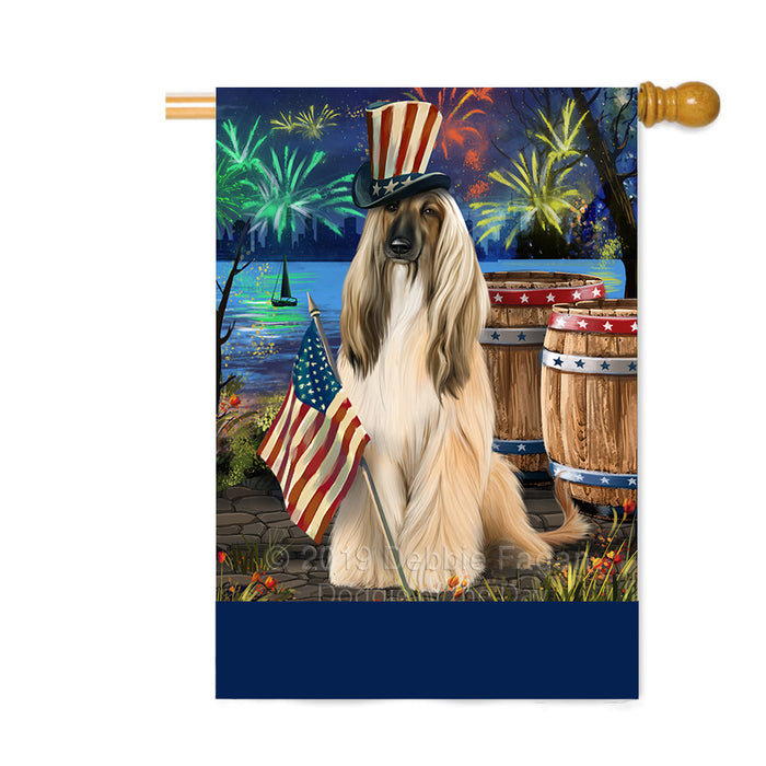 Personalized 4th of July Firework Afghan Hound Dog Custom House Flag FLG-DOTD-A57767