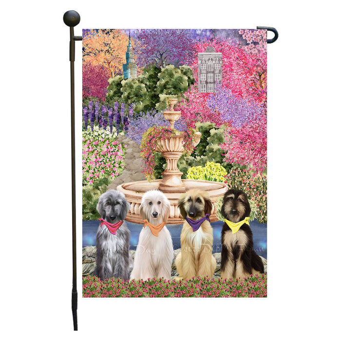 Afghan Hound Dogs Garden Flag: Explore a Variety of Designs, Weather Resistant, Double-Sided, Custom, Personalized, Outside Garden Yard Decor, Flags for Dog and Pet Lovers