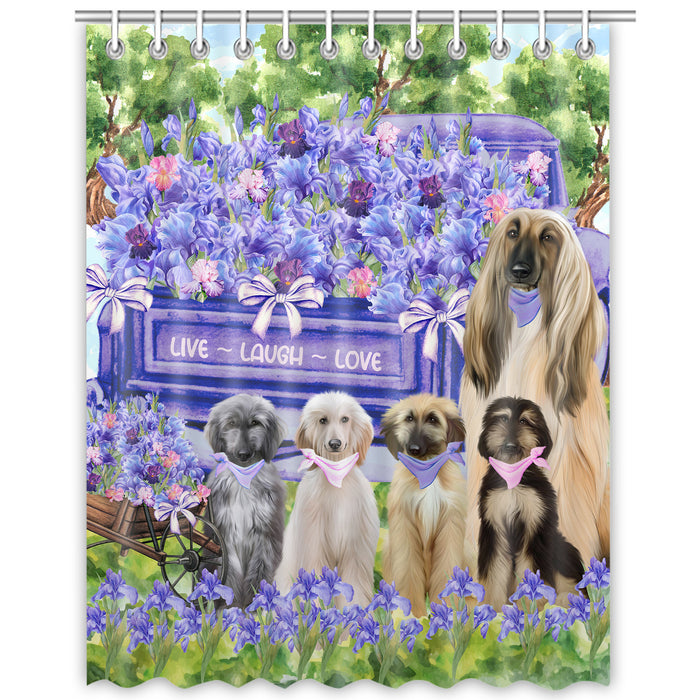 Afghan Hound Shower Curtain, Explore a Variety of Personalized Designs, Custom, Waterproof Bathtub Curtains with Hooks for Bathroom, Dog Gift for Pet Lovers