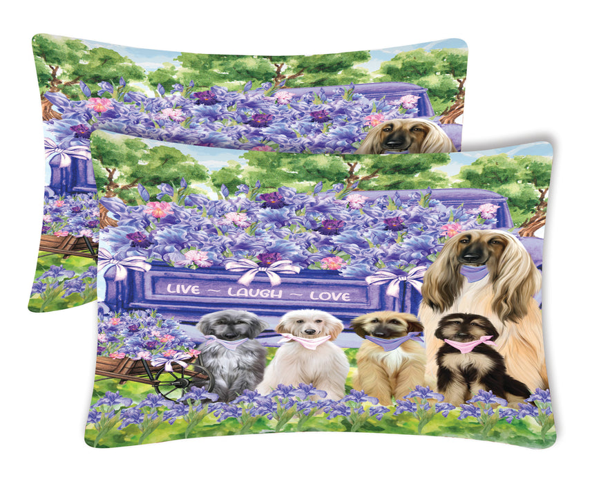 Afghan Hound Pillow Case with a Variety of Designs, Custom, Personalized, Super Soft Pillowcases Set of 2, Dog and Pet Lovers Gifts