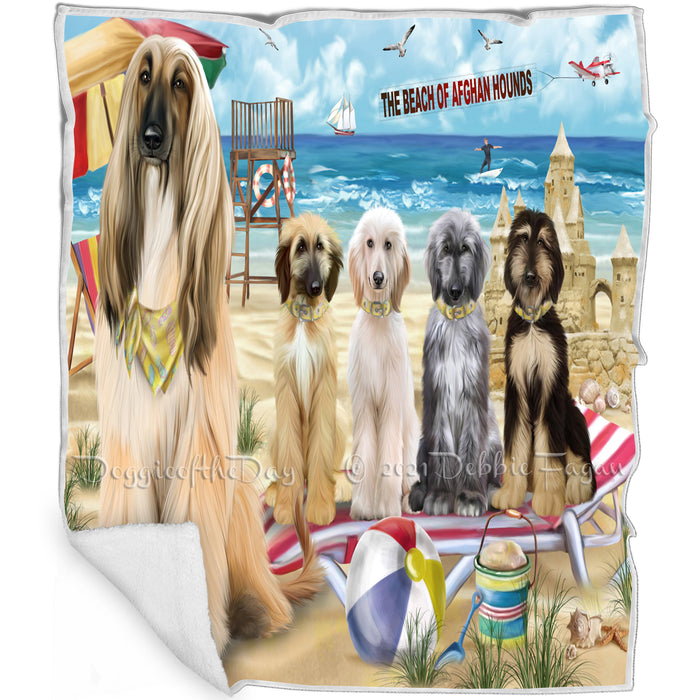 Pet Friendly Beach Afghan Hounds Dog Blanket BLNKT65082