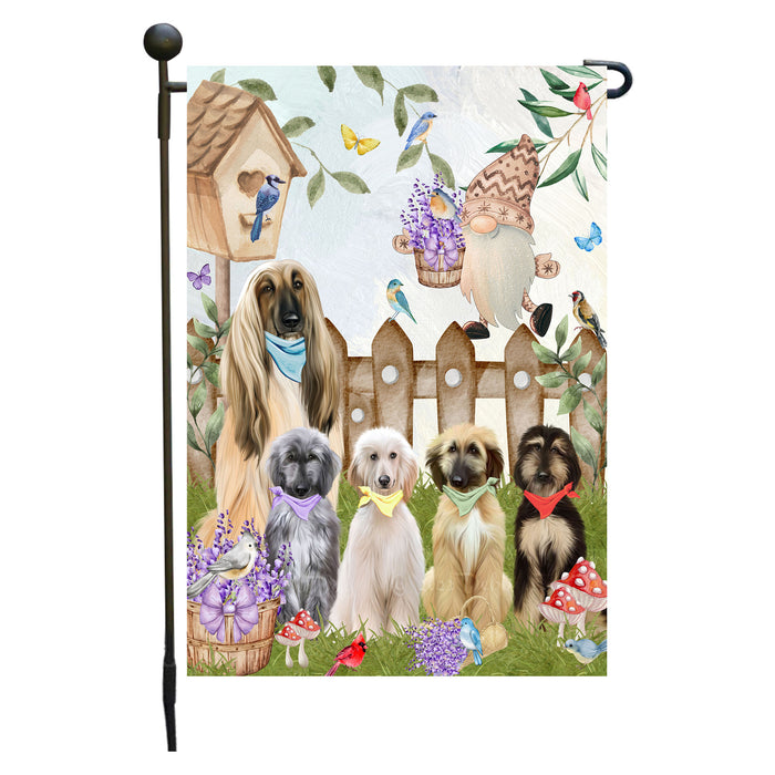 Afghan Hound Dogs Garden Flag: Explore a Variety of Designs, Custom, Personalized, Weather Resistant, Double-Sided, Outdoor Garden Yard Decor for Dog and Pet Lovers