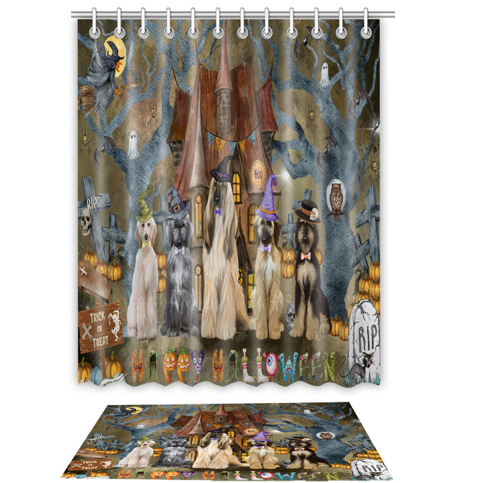 Afghan Hound Shower Curtain & Bath Mat Set: Explore a Variety of Designs, Custom, Personalized, Curtains with hooks and Rug Bathroom Decor, Gift for Dog and Pet Lovers
