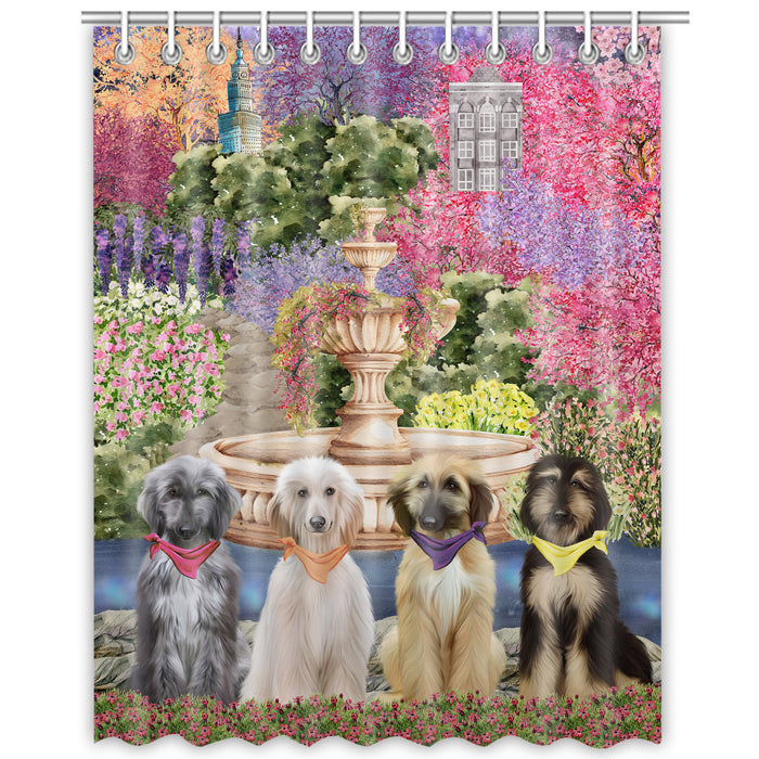 Afghan Hound Shower Curtain, Explore a Variety of Custom Designs, Personalized, Waterproof Bathtub Curtains with Hooks for Bathroom, Gift for Dog and Pet Lovers