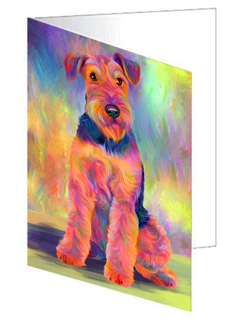 Paradise Wave Airdale Terrier Dog Handmade Artwork Assorted Pets Greeting Cards and Note Cards with Envelopes for All Occasions and Holiday Seasons GCD72677