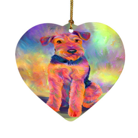 Paradise Wave Airedale Terrier Dog Heart Christmas Ornament HPOR56410
