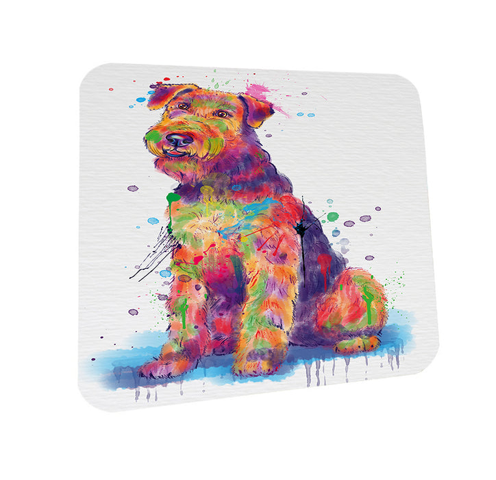 Watercolor Airdale Terrier Dog Coasters Set of 4 CST57024