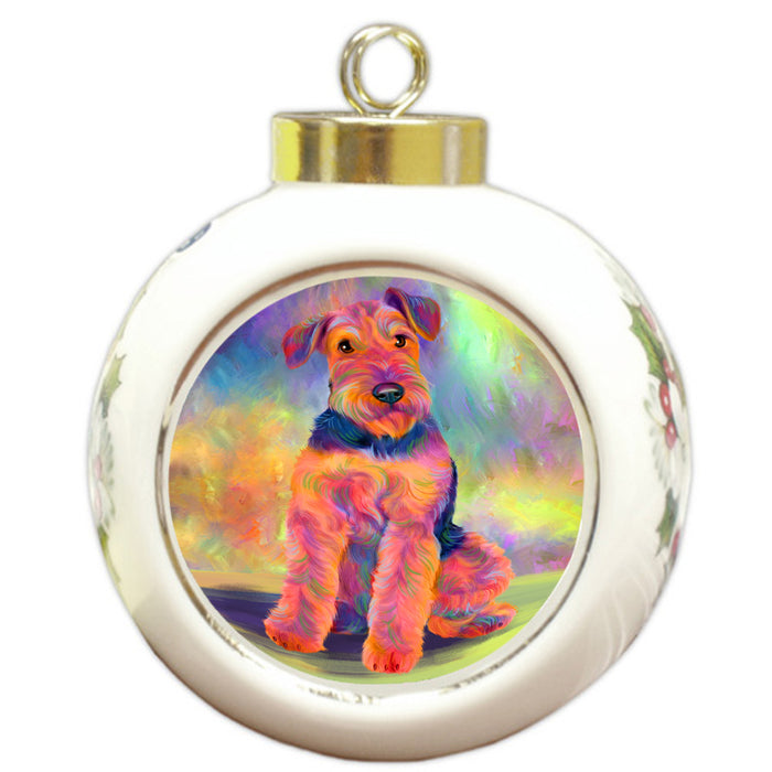 Paradise Wave Airedale Terrier Dog Round Ball Christmas Ornament RBPOR56410