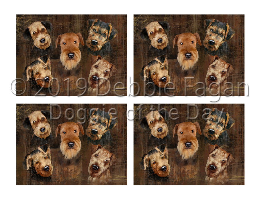 Rustic Airedale Dogs Placemat