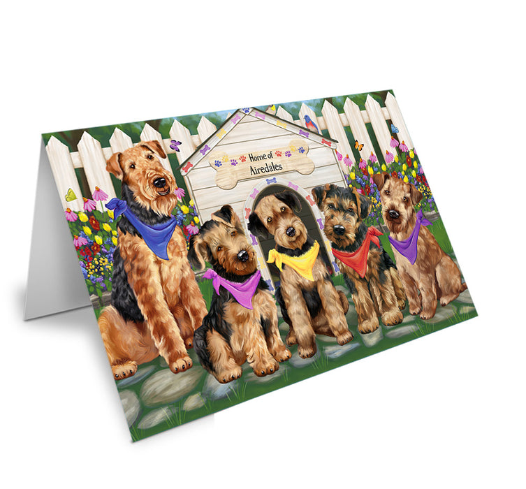 Spring Floral Airedale Terrier Dog Handmade Artwork Assorted Pets Greeting Cards and Note Cards with Envelopes for All Occasions and Holiday Seasons GCD53279