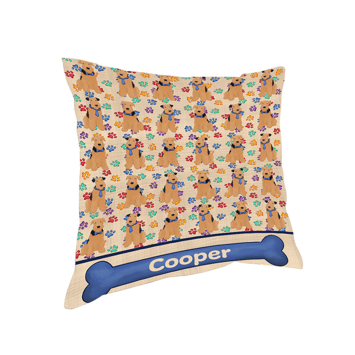 Rainbow Paw Print Airedale Dogs Pillow PIL83848