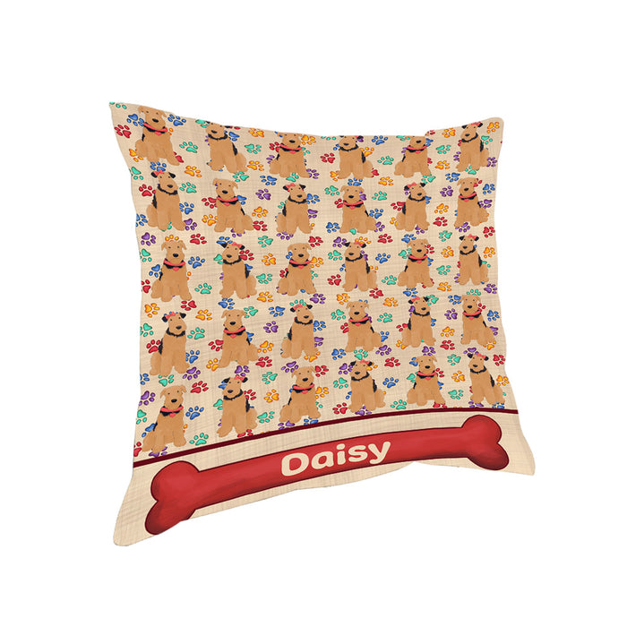 Rainbow Paw Print Airedale Dogs Pillow PIL83852