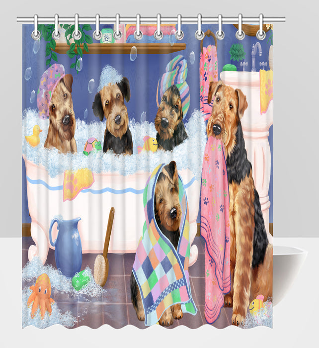 Rub A Dub Dogs In A Tub Airedale Dogs Shower Curtain