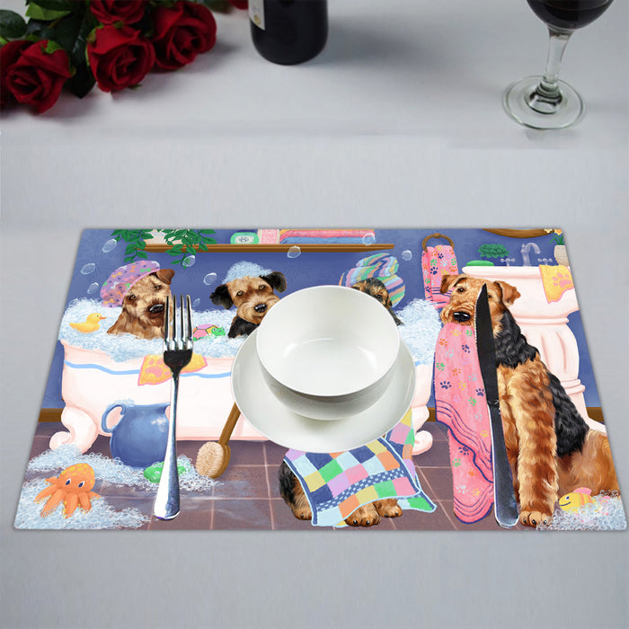 Rub A Dub Dogs In A Tub Airedale Dogs Placemat