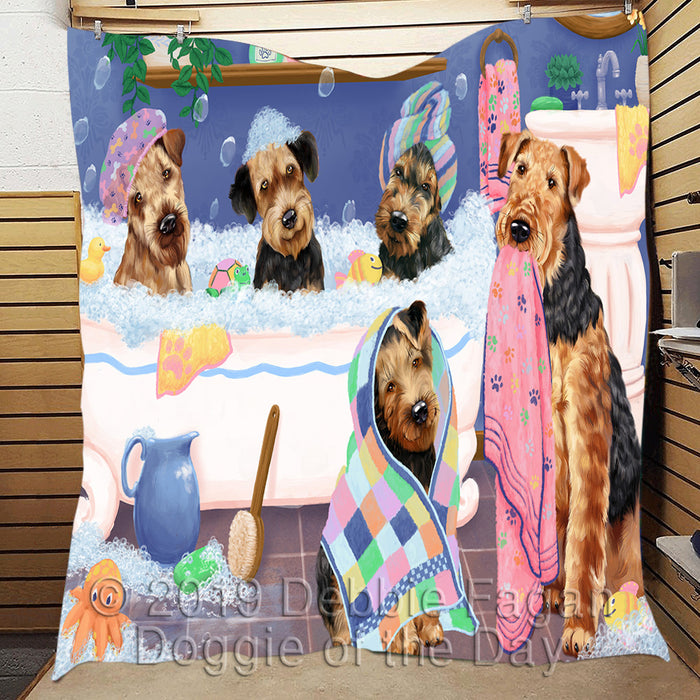 Rub A Dub Dogs In A Tub Airedale Dogs Quilt