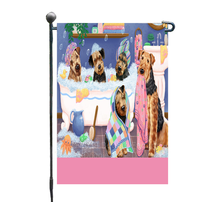 Personalized Rub A Dub Dogs In A Tub Airedale Dogs Custom Garden Flag GFLG64836