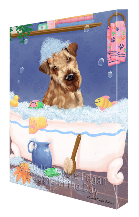 Rub A Dub Dog In A Tub Airedale Dog Canvas Print Wall Art Décor CVS142046