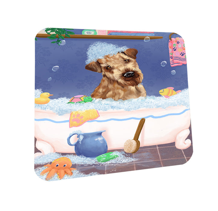 Rub A Dub Dog In A Tub Airedale Dog Coasters Set of 4 CST57240