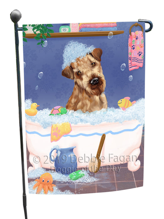 Rub A Dub Dog In A Tub Airedale Dog Garden Flag GFLG66138