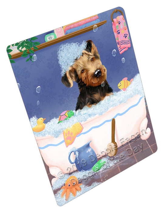 Rub A Dub Dog In A Tub Airedale Dog Cutting Board - For Kitchen - Scratch & Stain Resistant - Designed To Stay In Place - Easy To Clean By Hand - Perfect for Chopping Meats, Vegetables, CA81532
