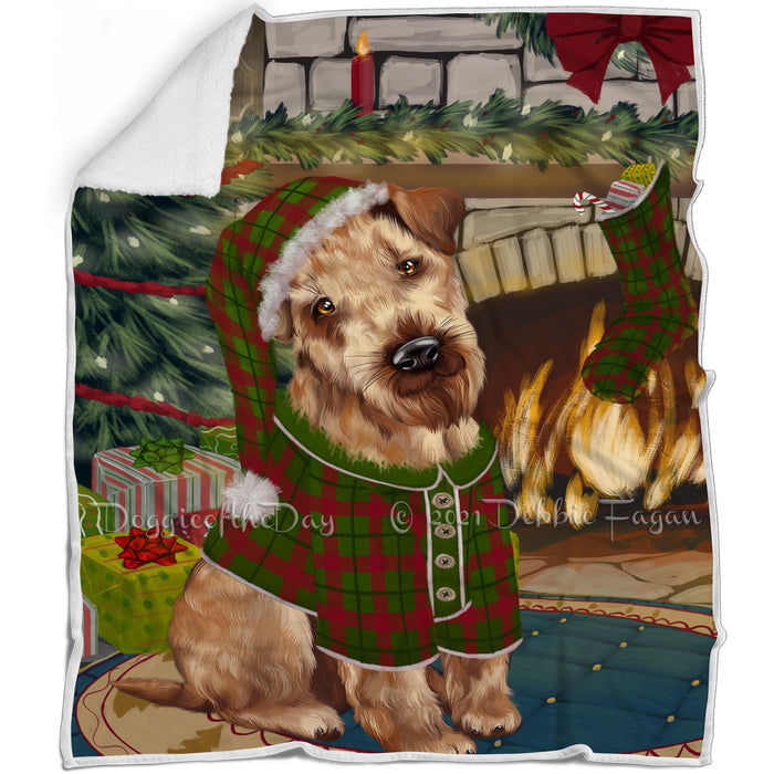 The Stocking was Hung Airedale Terrier Dog Blanket BLNKT115761