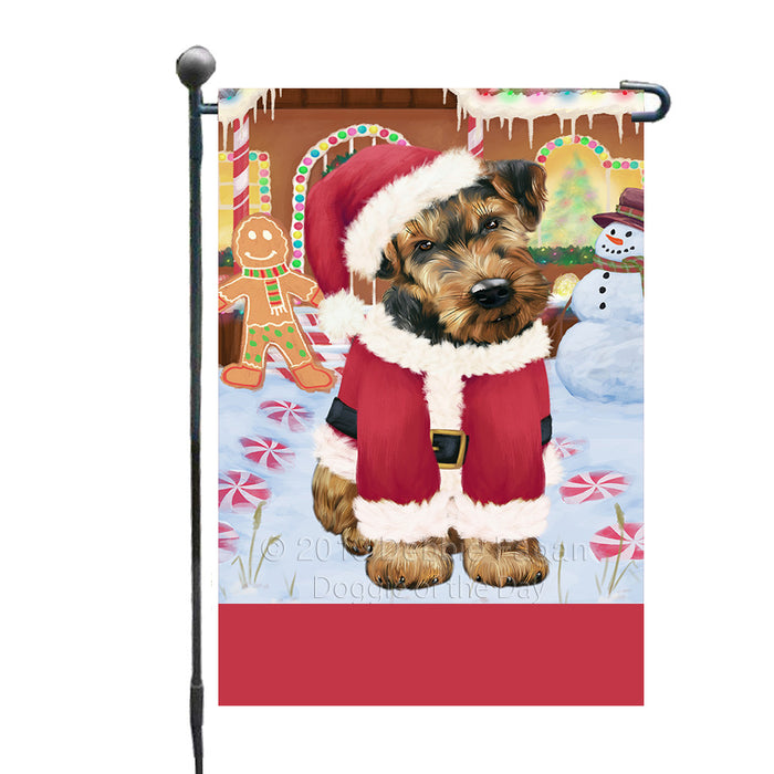 Personalized Gingerbread Candyfest Airedale Dog Custom Garden Flag GFLG63882