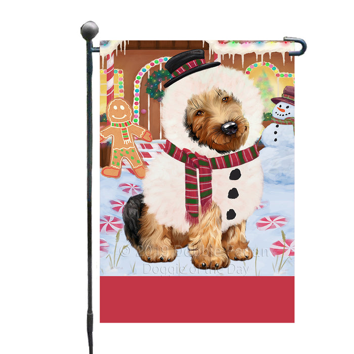 Personalized Gingerbread Candyfest Airedale Dog Custom Garden Flag GFLG63883