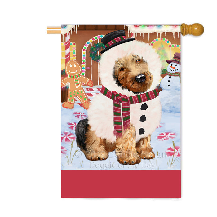 Personalized Gingerbread Candyfest Airedale Dog Custom House Flag FLG63666