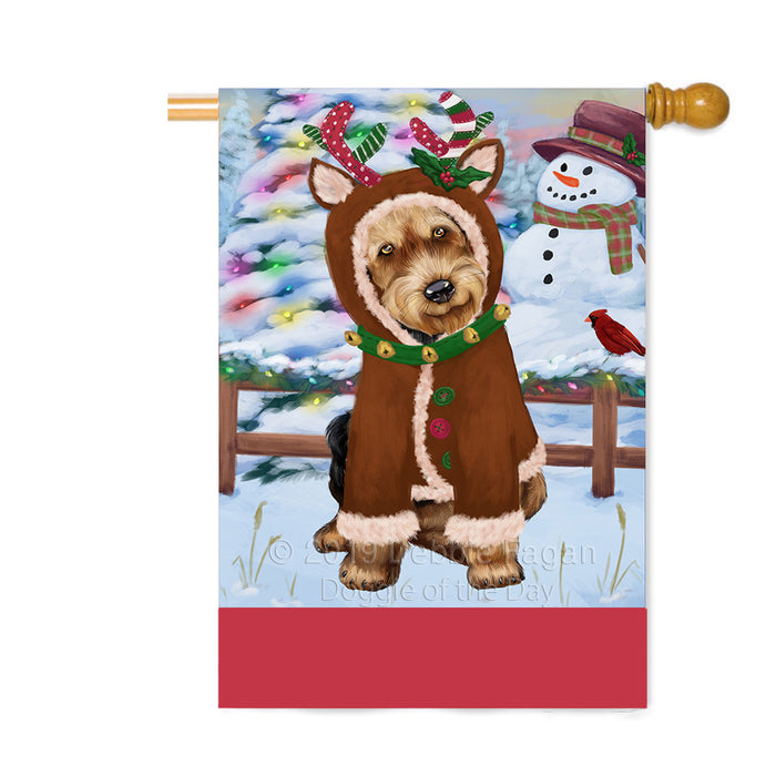 Personalized Gingerbread Candyfest Airedale Dog Custom House Flag FLG63667